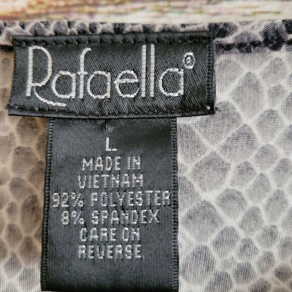 Rafaella long sleeve snake skin design Women's top Large Pre-owned - Picture 4 of 5